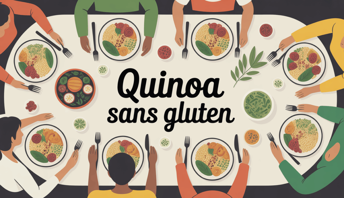Table familiale quinoa sans gluten partagé