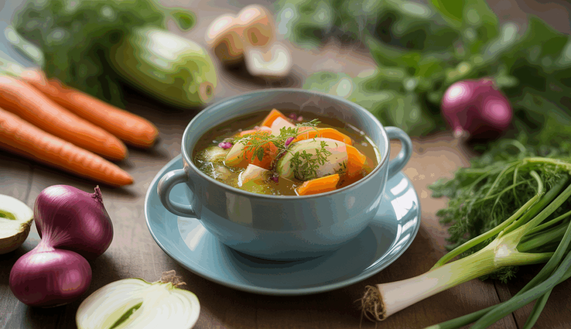 Bol soupe detox au chou légumes frais