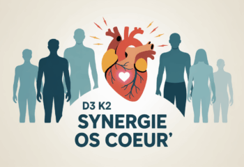 Illustration synergie D3 K2 pour os et cœur en santé