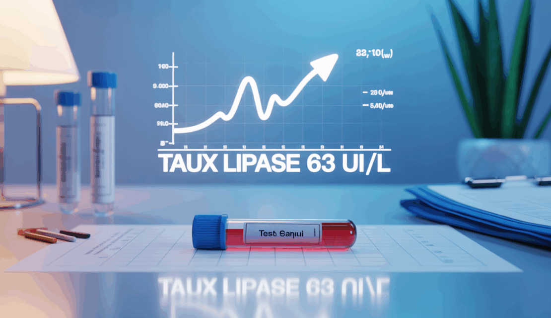 Taux lipase 63 UI/L analyse sang