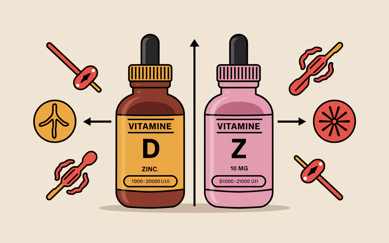 vitamine d zinc synergie immunite dosage
