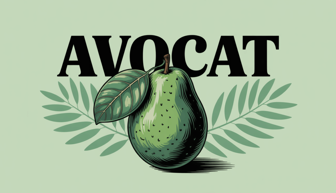 illustration avocat entier fond vert bienfaits sante