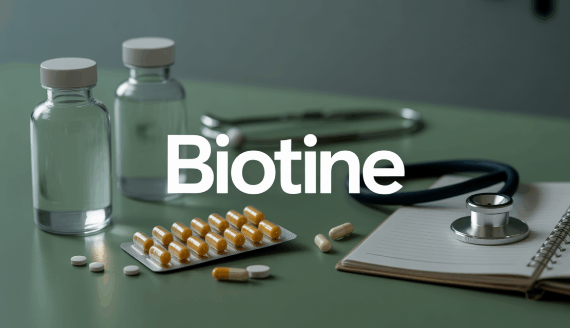 Boite pilules biotine carnet stéthoscope
