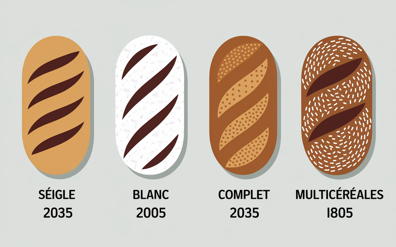 Pain de seigle et autres pains calories fibres