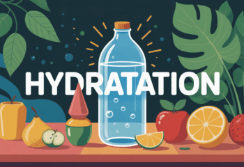 Bouteille d'eau, gourde et fruits pour une hydratation optimale