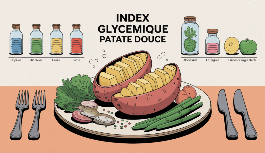 assiette saine patate douce vapeur poisson légumes ig bas