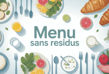 Illustration menu sans résidus avec aliments autorisés