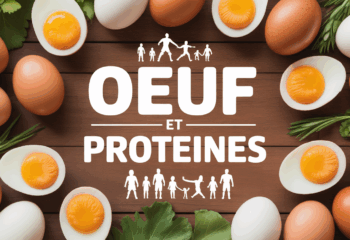 table avec oeufs et texte oeuf et proteines