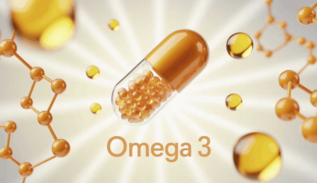 capsule omega 3 stylisee sur fond blanc lumineux