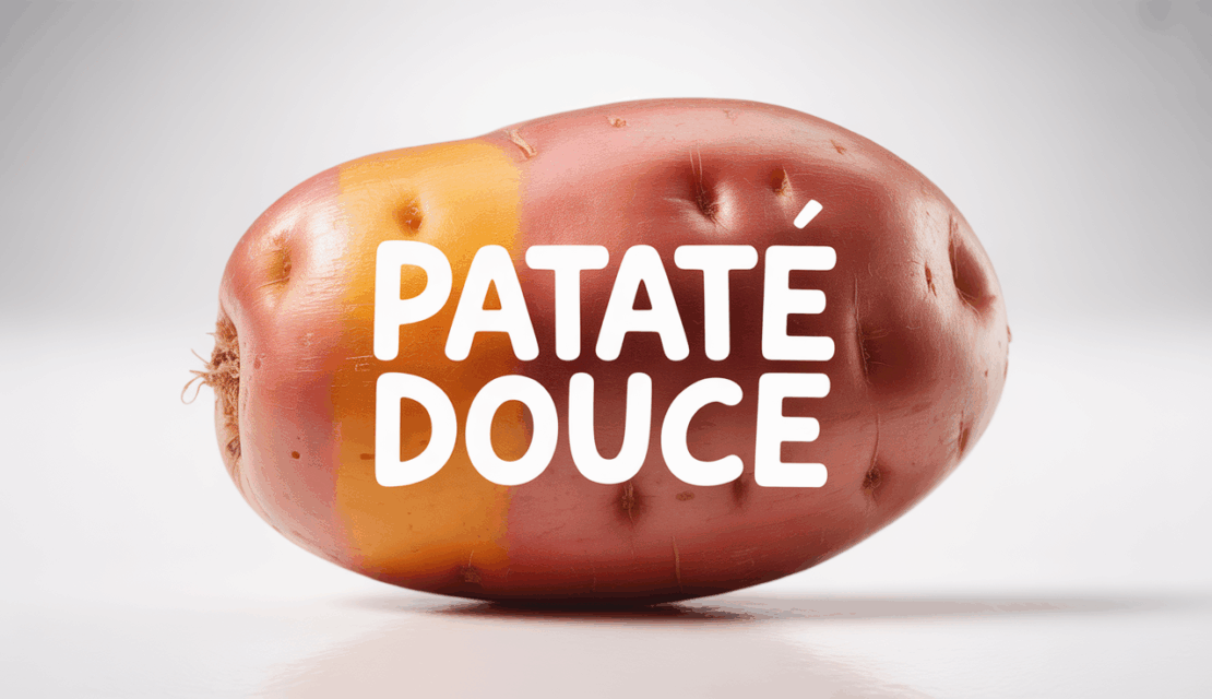 vue stylisee grande patate douce ouverte couleur orange