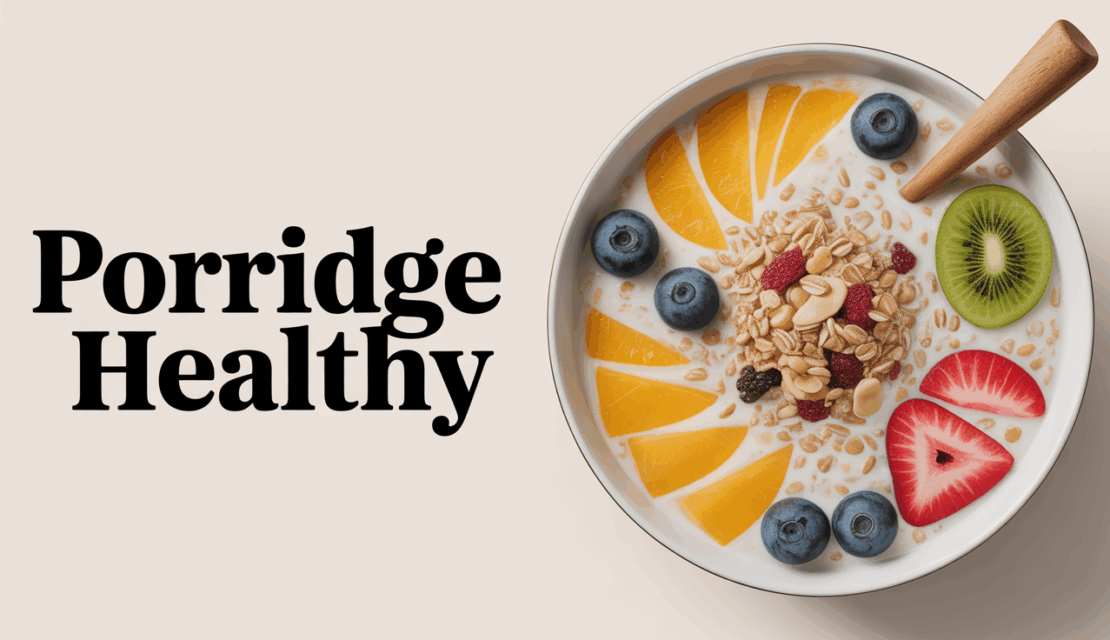 Porridge healthy bol fruits frais graines noix au petit-déjeuner