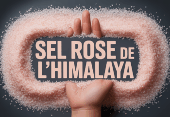 main verse sel rose de l himalaya sur assiette blanche