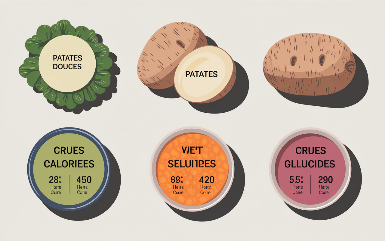 Valeurs calories patate douce cuite, crue et au four