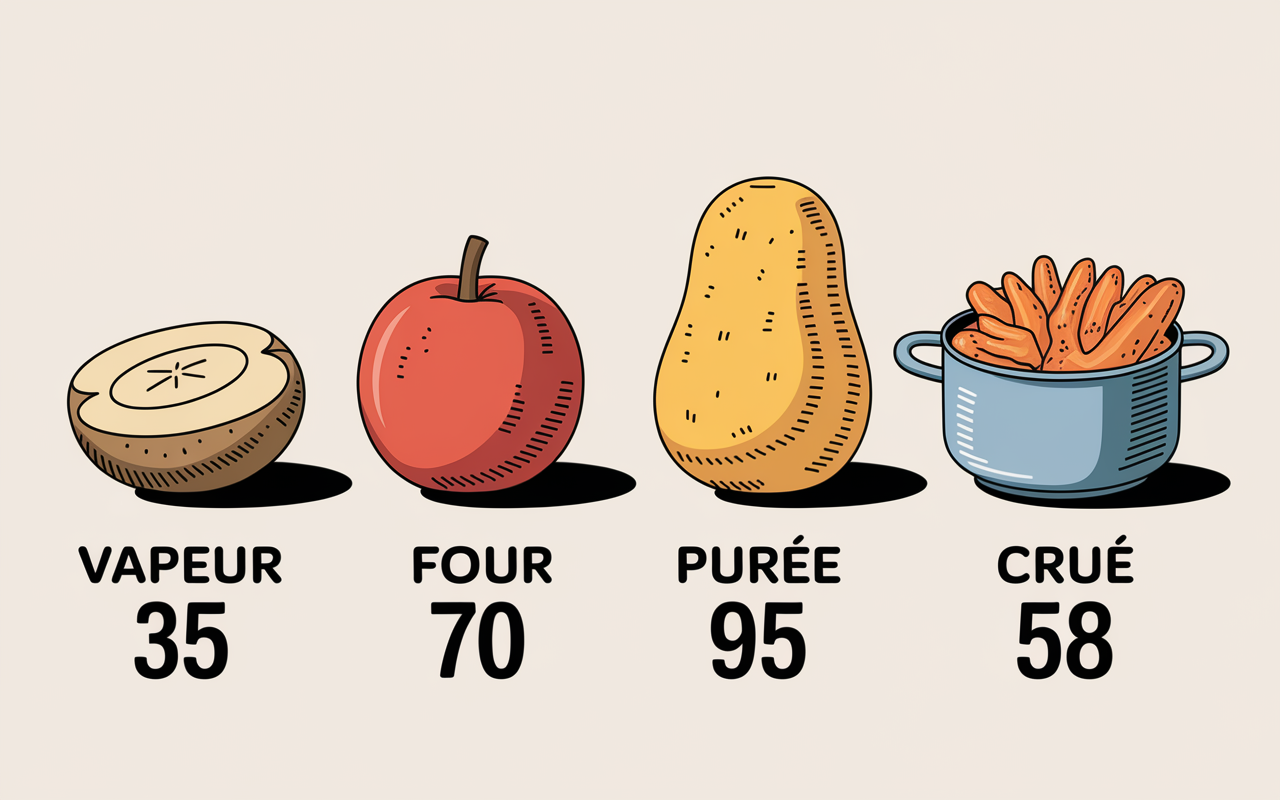 Tableau IG pomme de terre selon cuisson