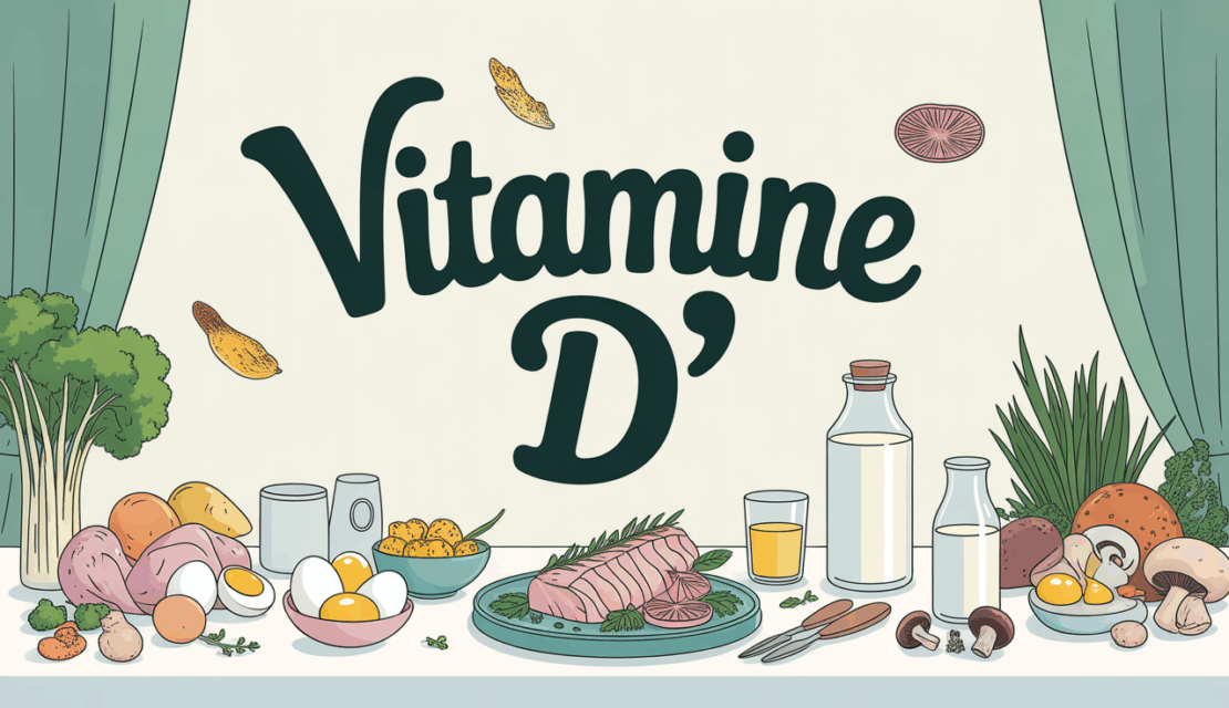 Scène de table avec aliments riches en vitamine D