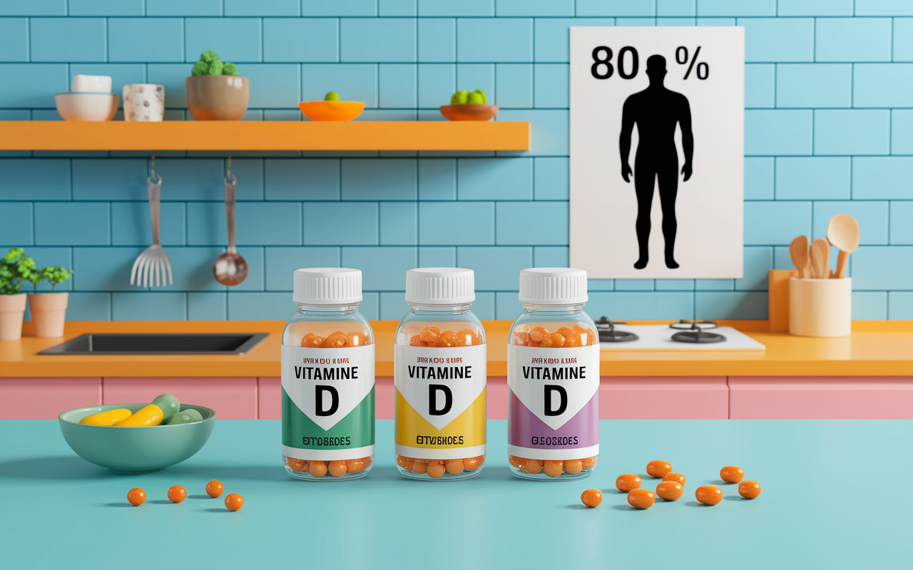 flacons vitamine D gouttes gélules carence 80%