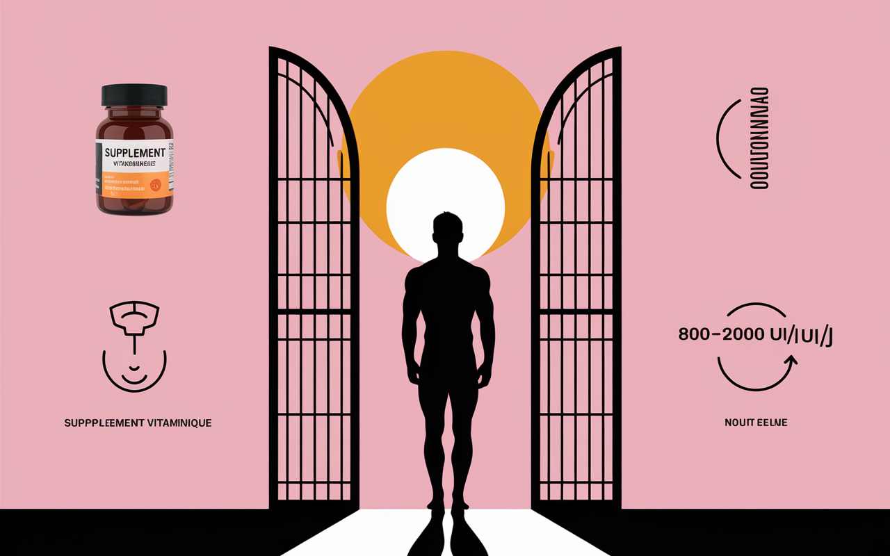 illustration vitamine D soleil, silhouette, os, bouclier, dose recommandée