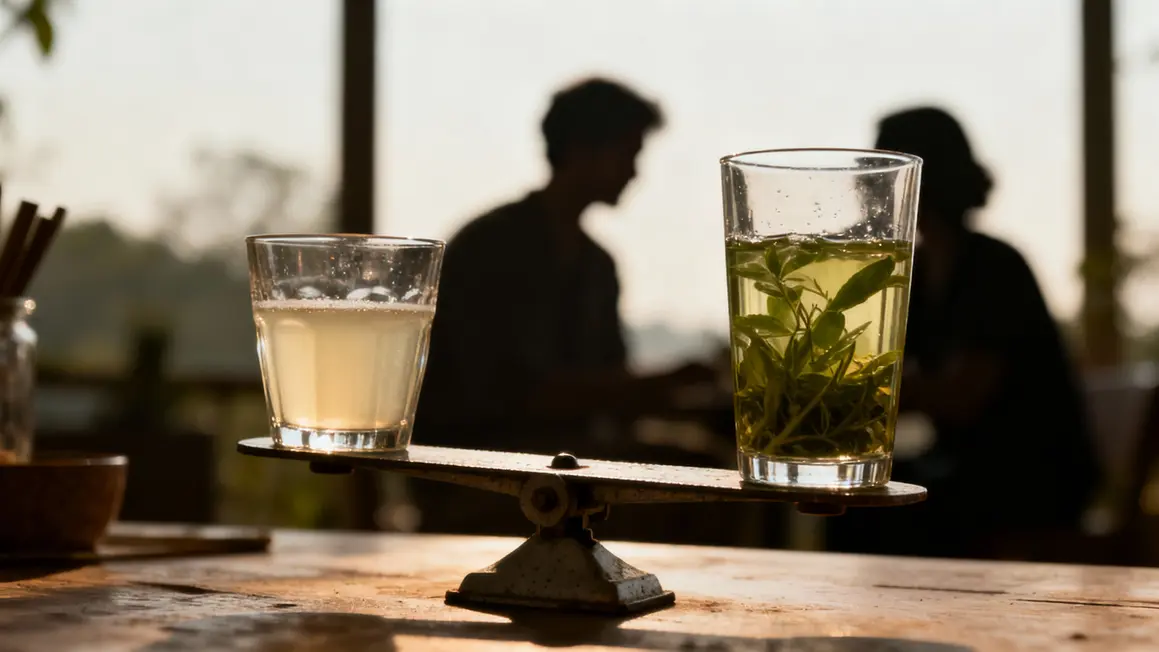 deux verres sur balance mythe realite