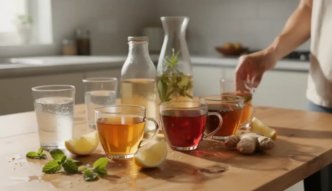 table avec boissons minceur pour perdre du poids