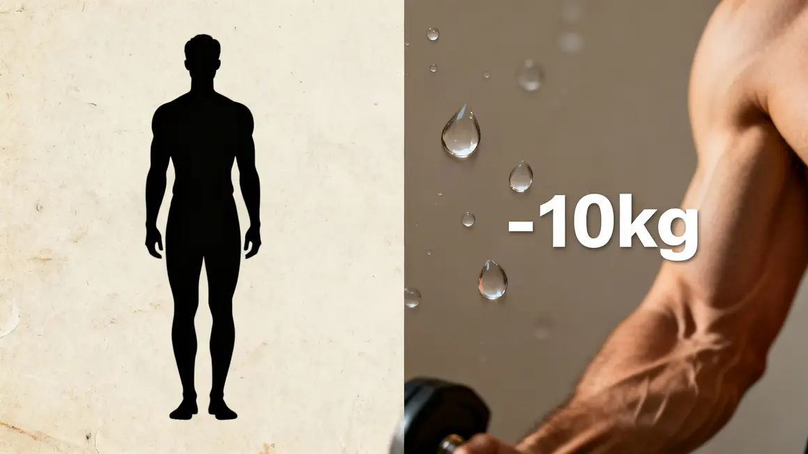 avant apres perte 10 kg eau muscle