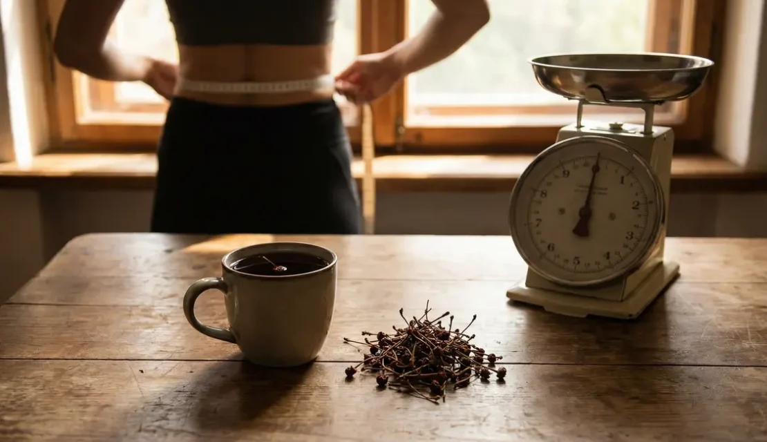 queue de cerise infusion tasse table balance minceur