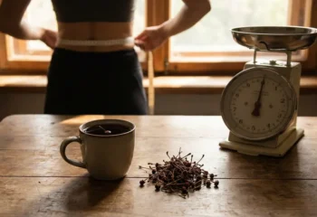 queue de cerise infusion tasse table balance minceur