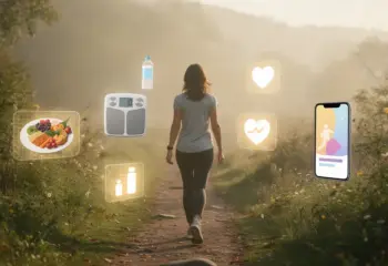 Femme marche nature, menu équilibré, régime savoirmaigrir
