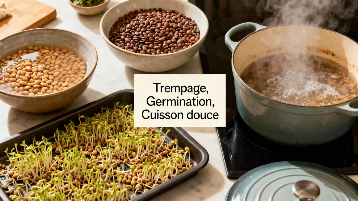 trempage germination cuisson douce protéines végétales