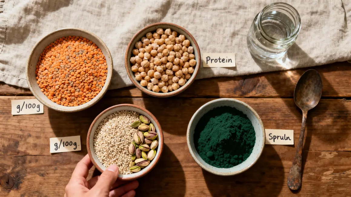 tableau aliments protéines végétales chiffres g/100g