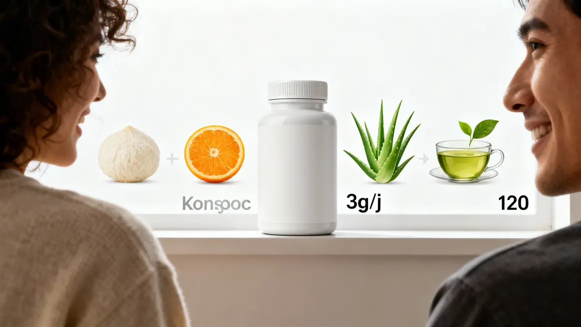 tableau ingredients konjac aloe the modere perte de poids
