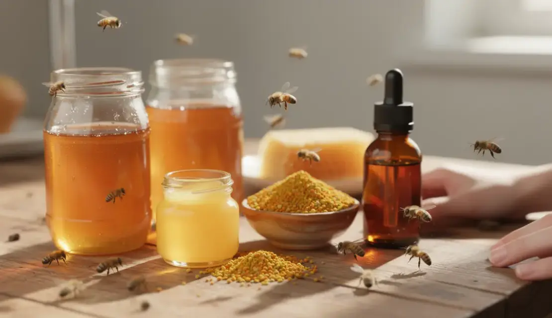 photo produits ruche miel pollen gelée royale propolis apitherapie