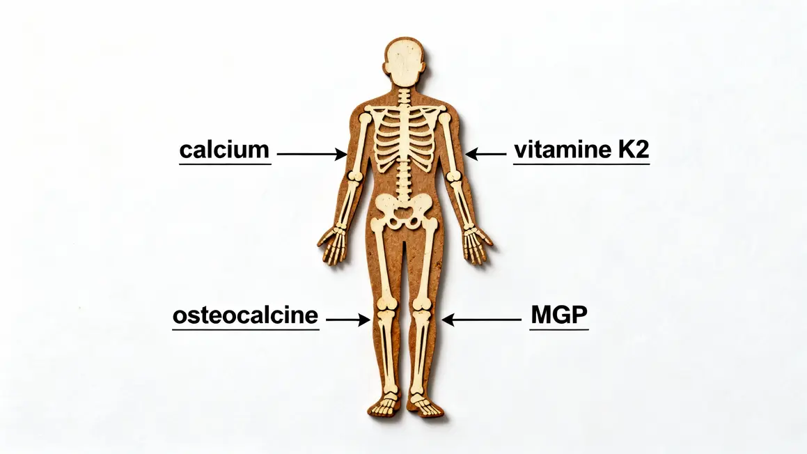 infographie liens vitamine K2 calcium protéines