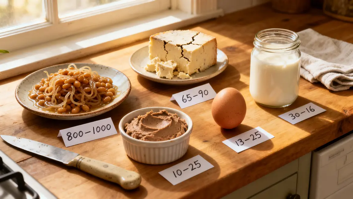 photo aliments sources vitamine K2 avec biodisponibilité