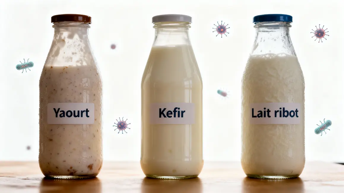 bocaux etiquetes yaourt kefir lait ribot digestion