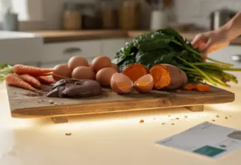 table aliments riches vitamine A foie œufs carottes