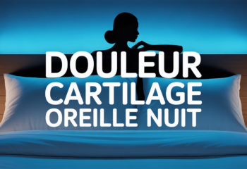 mal au cartilage de l'oreille en dormant vue oreiller