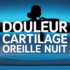 mal au cartilage de l'oreille en dormant vue oreiller