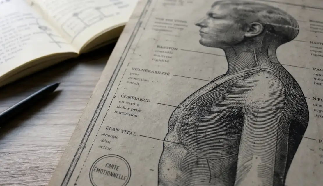 Carte émotionnelle des maux du corps : douleurs nuque, ventre, épaules