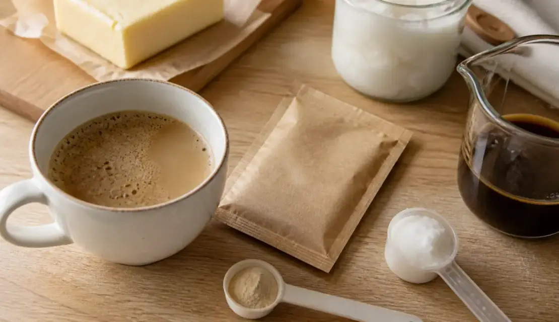 Keto coffee MCT, collagène, sans sucre en cétose