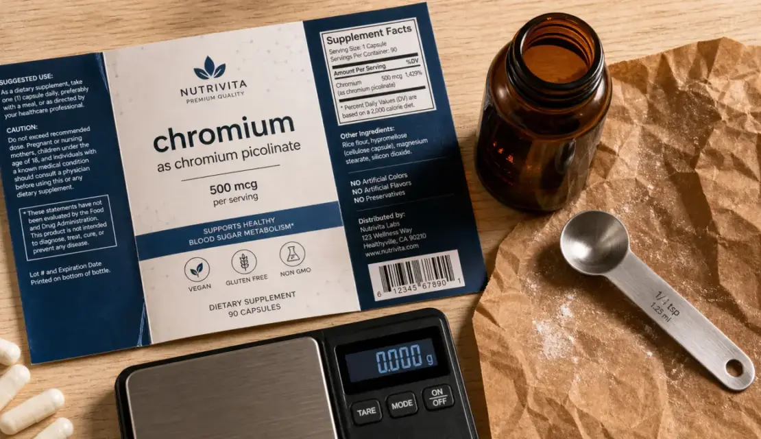 Chromium as chromium picolinate : absorption et précautions